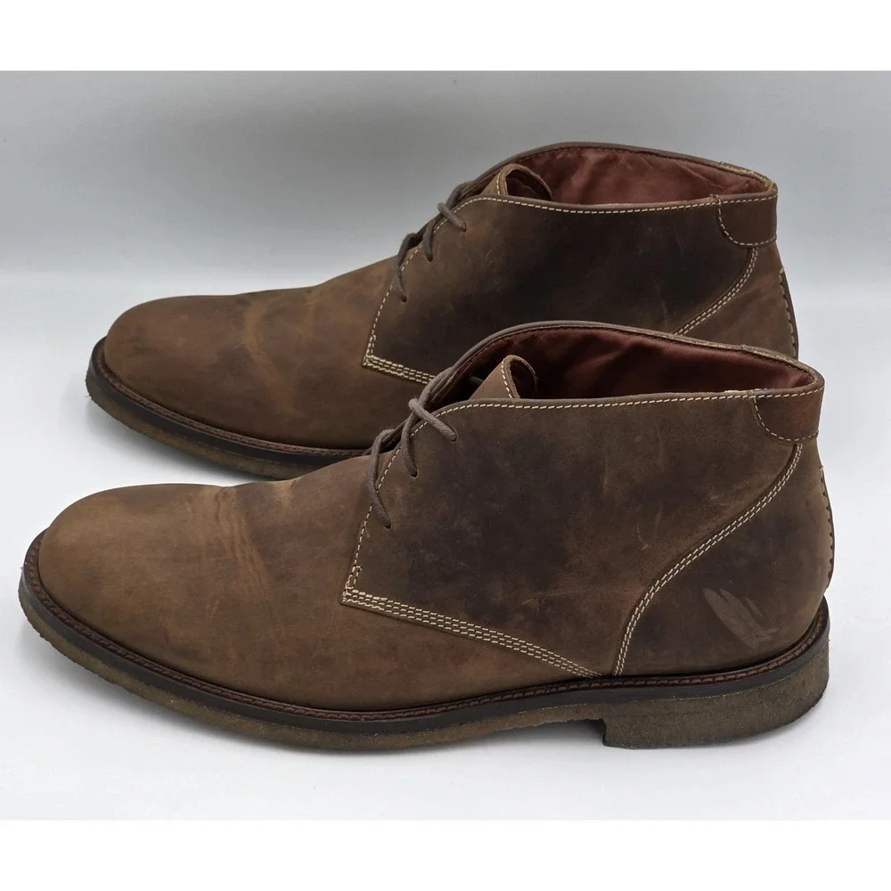 Johnston Murphy Copel Chukka Mens 10M Tan Brown Leather Memory Foam Ankle Boots